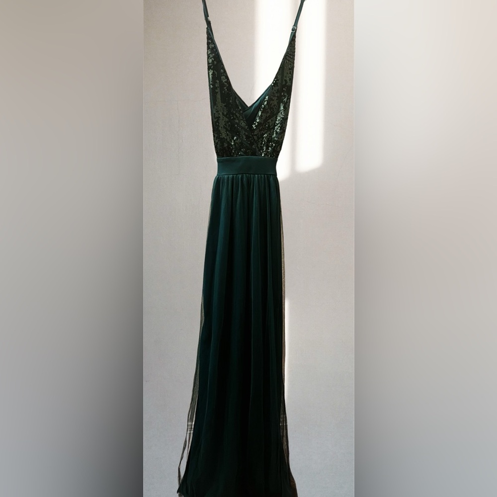 Chic Forest Green Evening Dress